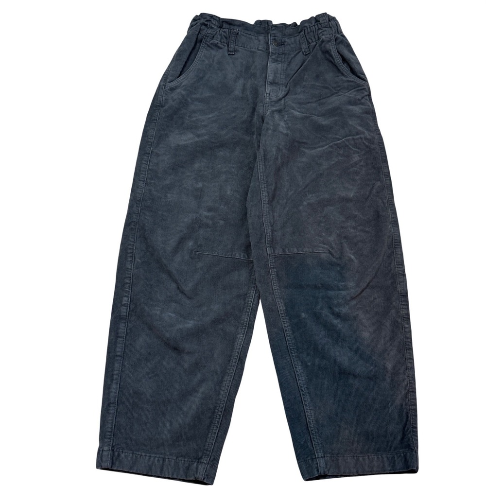 Y2K American Eagle Corduroy Barrel Pants Gray Paperbag Waist Size 2R Boho Grunge